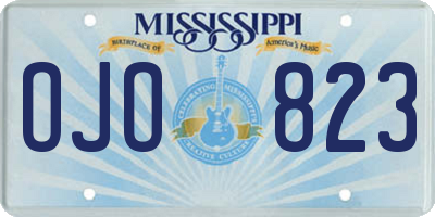 MS license plate OJO823