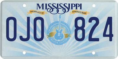 MS license plate OJO824
