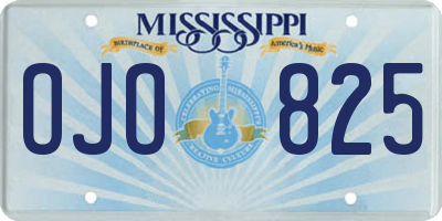 MS license plate OJO825