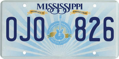 MS license plate OJO826