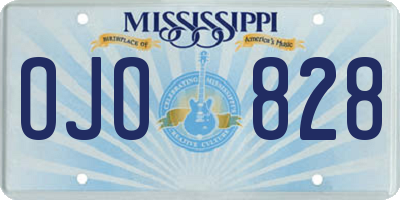 MS license plate OJO828