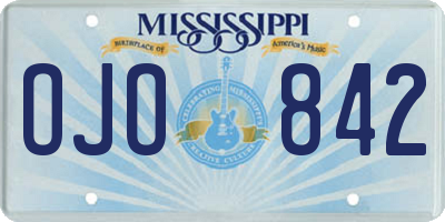 MS license plate OJO842