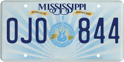 MS license plate OJO844