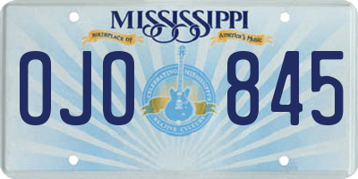 MS license plate OJO845