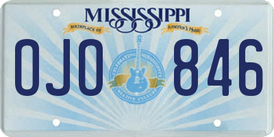 MS license plate OJO846