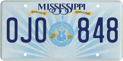 MS license plate OJO848