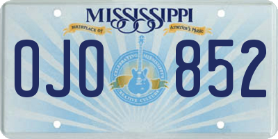 MS license plate OJO852