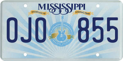 MS license plate OJO855