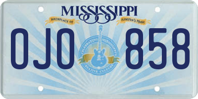 MS license plate OJO858