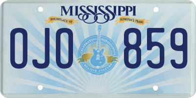 MS license plate OJO859