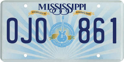 MS license plate OJO861