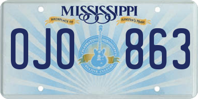 MS license plate OJO863