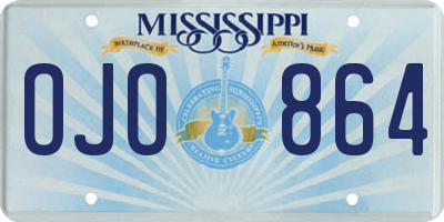 MS license plate OJO864