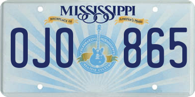 MS license plate OJO865