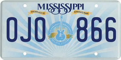 MS license plate OJO866