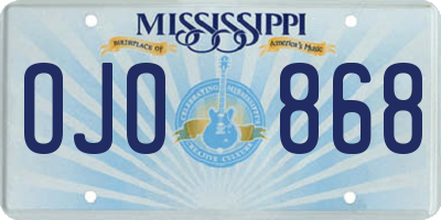 MS license plate OJO868