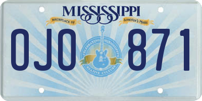 MS license plate OJO871