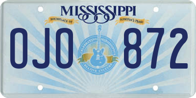 MS license plate OJO872