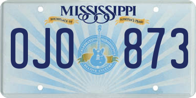 MS license plate OJO873