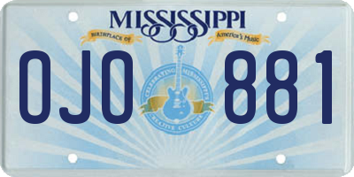 MS license plate OJO881