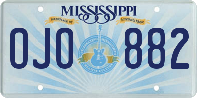 MS license plate OJO882