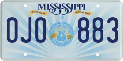 MS license plate OJO883