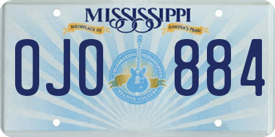 MS license plate OJO884