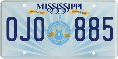 MS license plate OJO885