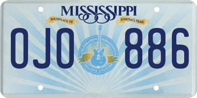 MS license plate OJO886