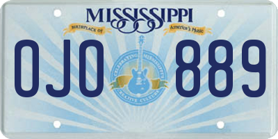 MS license plate OJO889