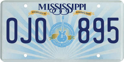MS license plate OJO895