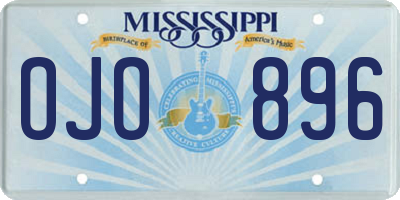 MS license plate OJO896