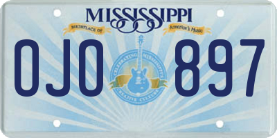 MS license plate OJO897