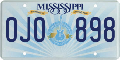 MS license plate OJO898