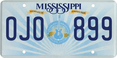 MS license plate OJO899