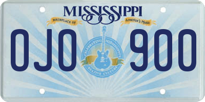 MS license plate OJO900