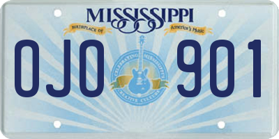 MS license plate OJO901