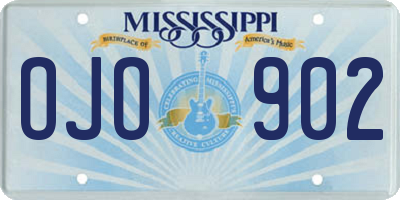 MS license plate OJO902