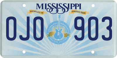 MS license plate OJO903