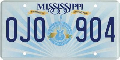 MS license plate OJO904
