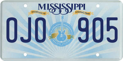 MS license plate OJO905