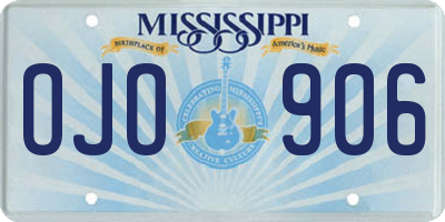 MS license plate OJO906