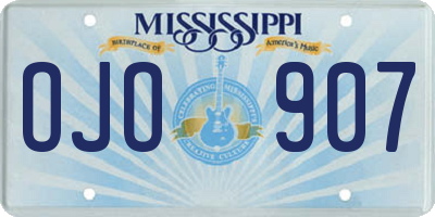 MS license plate OJO907