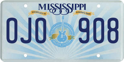 MS license plate OJO908