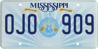 MS license plate OJO909
