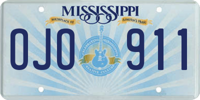 MS license plate OJO911