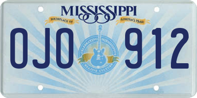 MS license plate OJO912