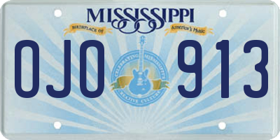 MS license plate OJO913