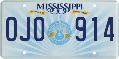 MS license plate OJO914