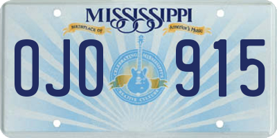 MS license plate OJO915